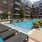 a pool in a courtyard