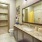 a bathroom with a large mirror